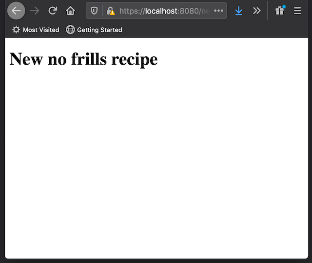 Browser showing the New Recipe page